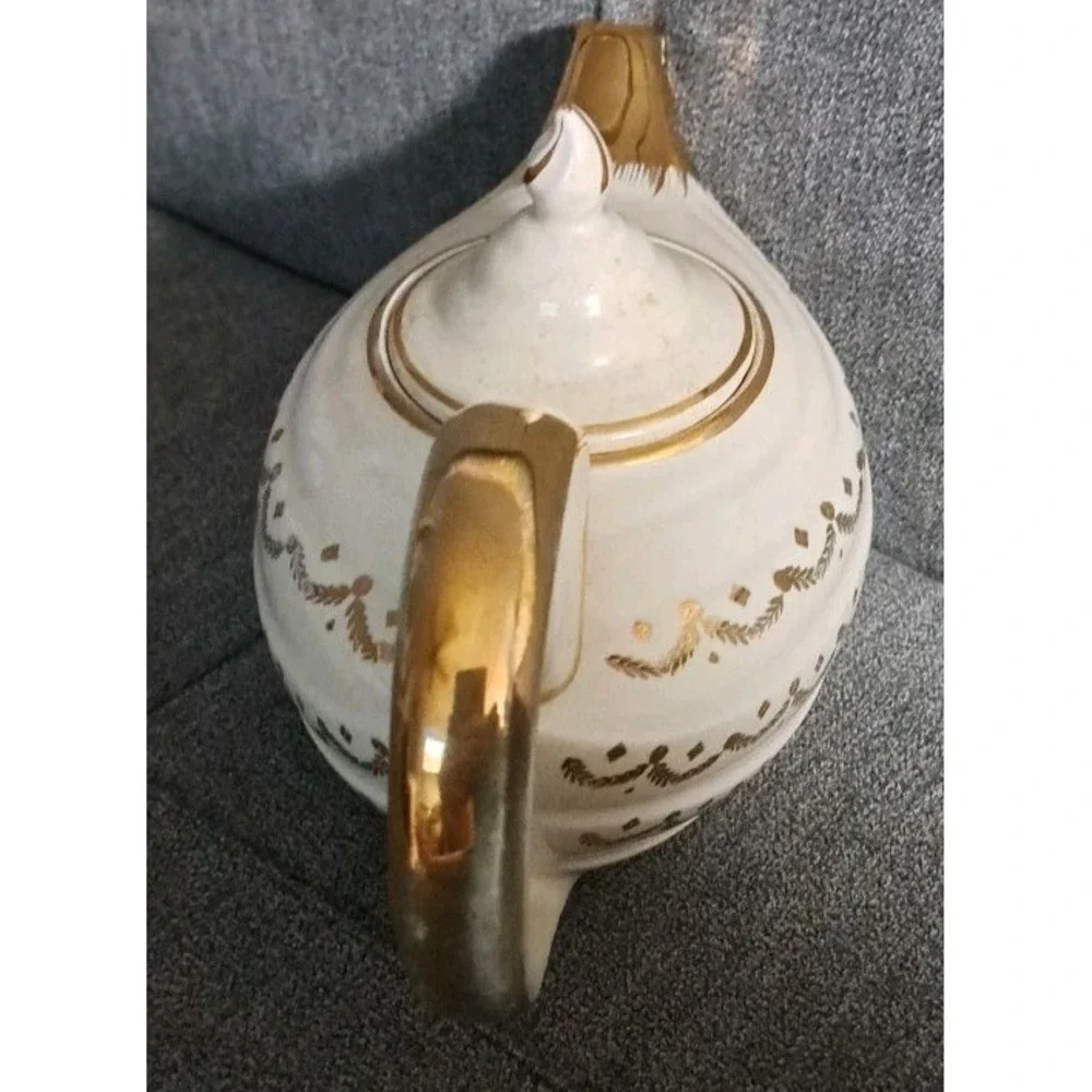 Vintage‎ Hall White Gold Aladdin Teapot 6 Cup 0678  USA See Photos